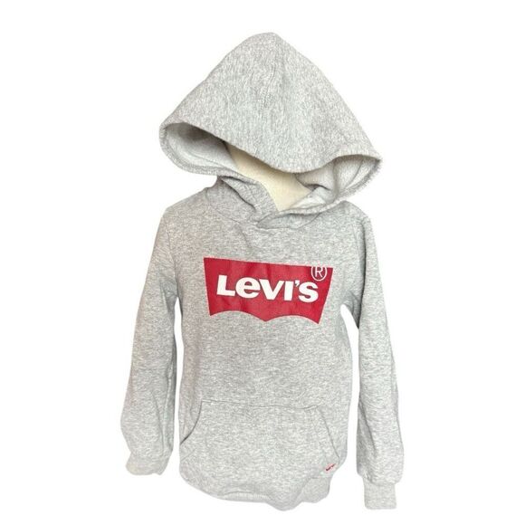 Youth Boys Levis Logo Batwing Screenprint Hoodie Hooded Sweatshirt - Sz 5 - Picture 2 of 2
